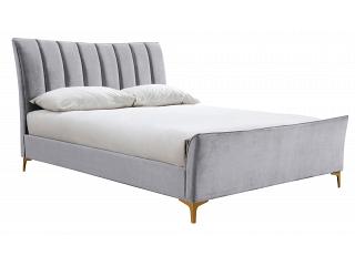 5ft King Size Clover grey velvet fabric upholstered bed frame